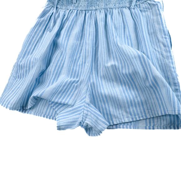 Derek Heart Blue & White Striped Romper with Pockets-XL - Picture 5 of 6